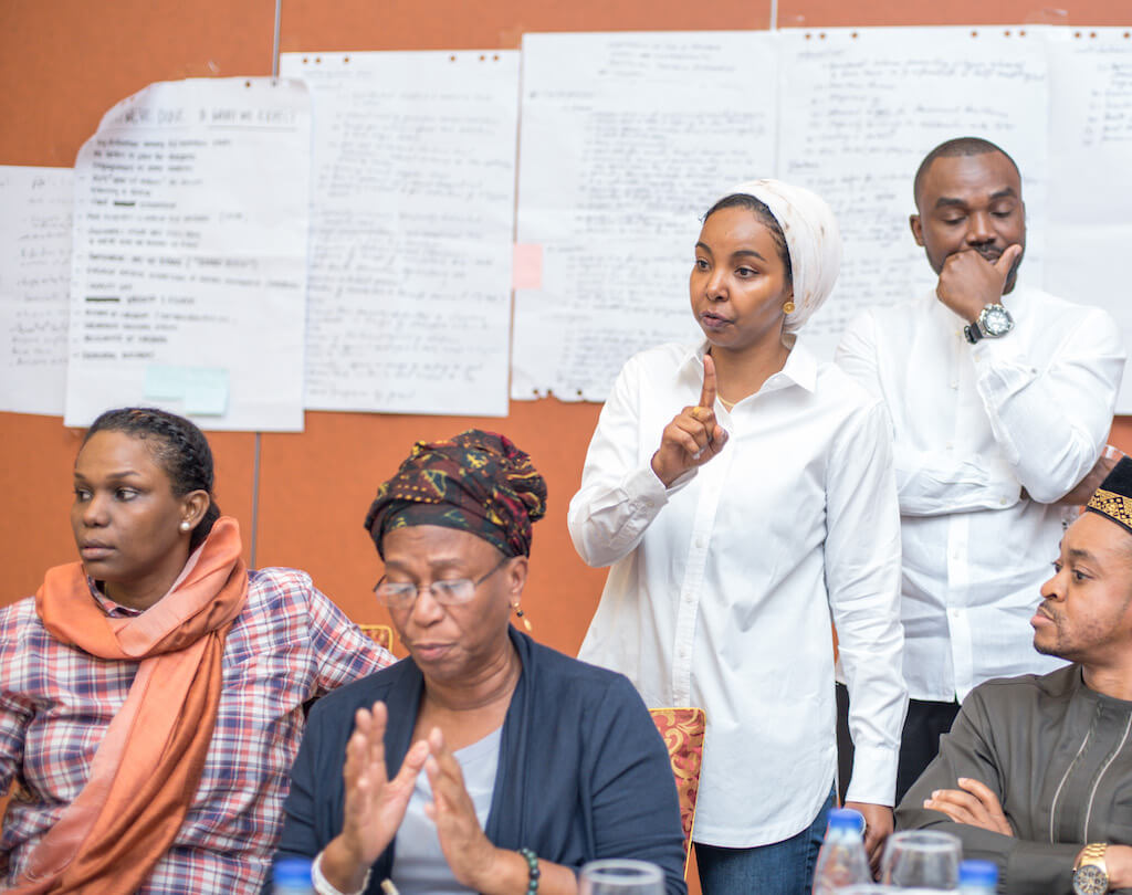 Council members participating in a working session